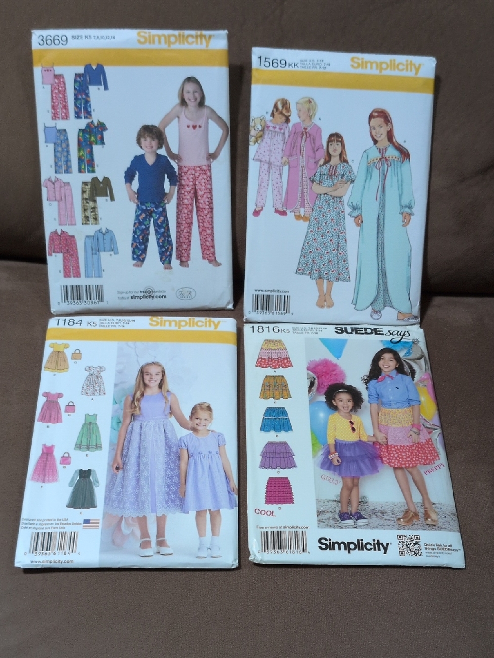 Simplicity Vintage Lot of 4 Unused Sewing Patterns Sizes K5 (7,8,10,12,14)